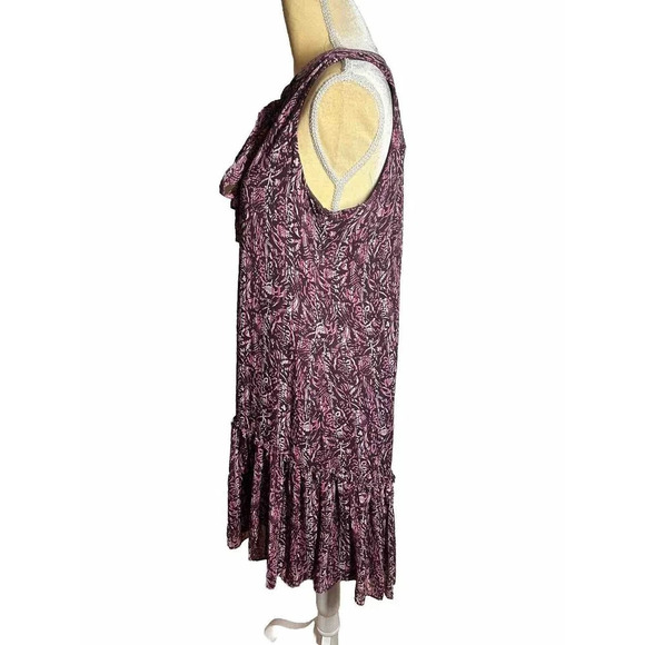 White House Black Market Raspberry Floral Sleeveless Chiffon Tiered Dress Sz S - Picture 6 of 12